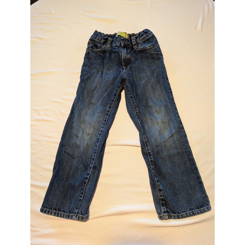 Old Navy Boys Straight Leg Jeans Medium Wash Adjustable Waist Denim Size 5T